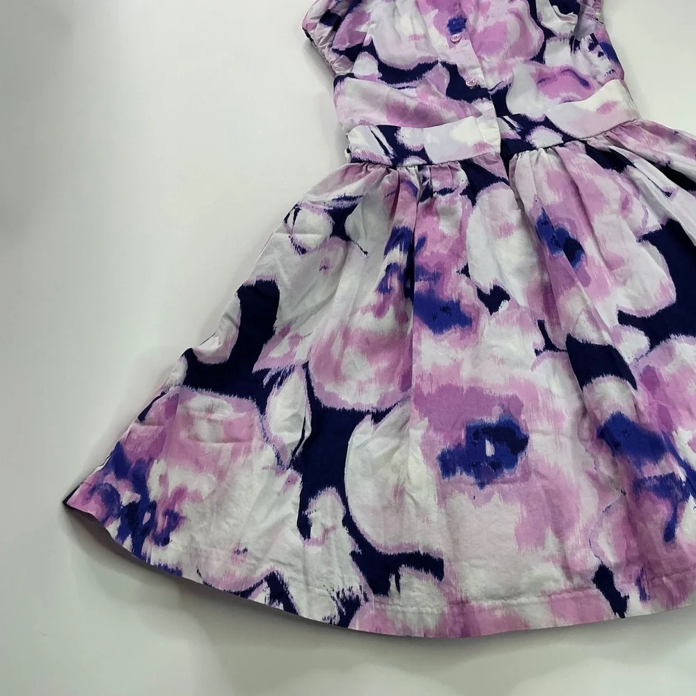Gymboree Purple Floral Dressed Up Dress Girls Size 6 Watercolor Bow Tulle